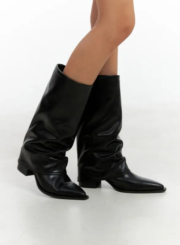 Zip-Up Faux Leather Boots IG405 sold by Lewkin