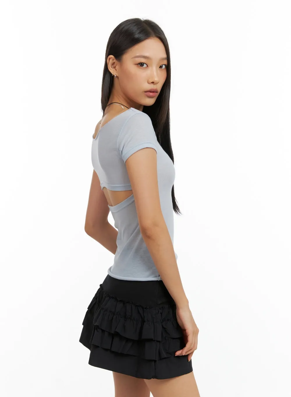 Sheer Boat Neck Top IG405 sold by Lewkin product image thumbnail 4