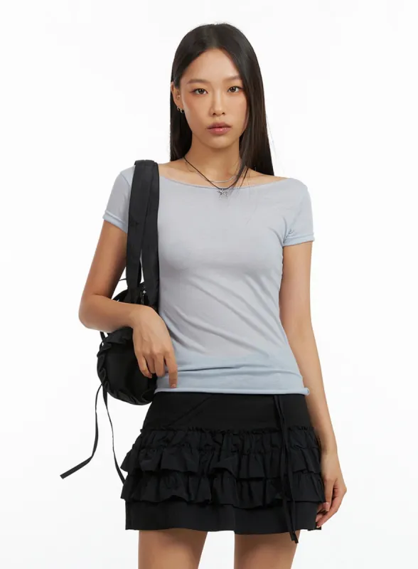 Sheer Boat Neck Top IG405 sold by Lewkin