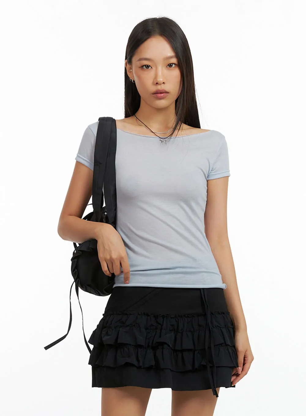 Sheer Boat Neck Top IG405 sold by Lewkin