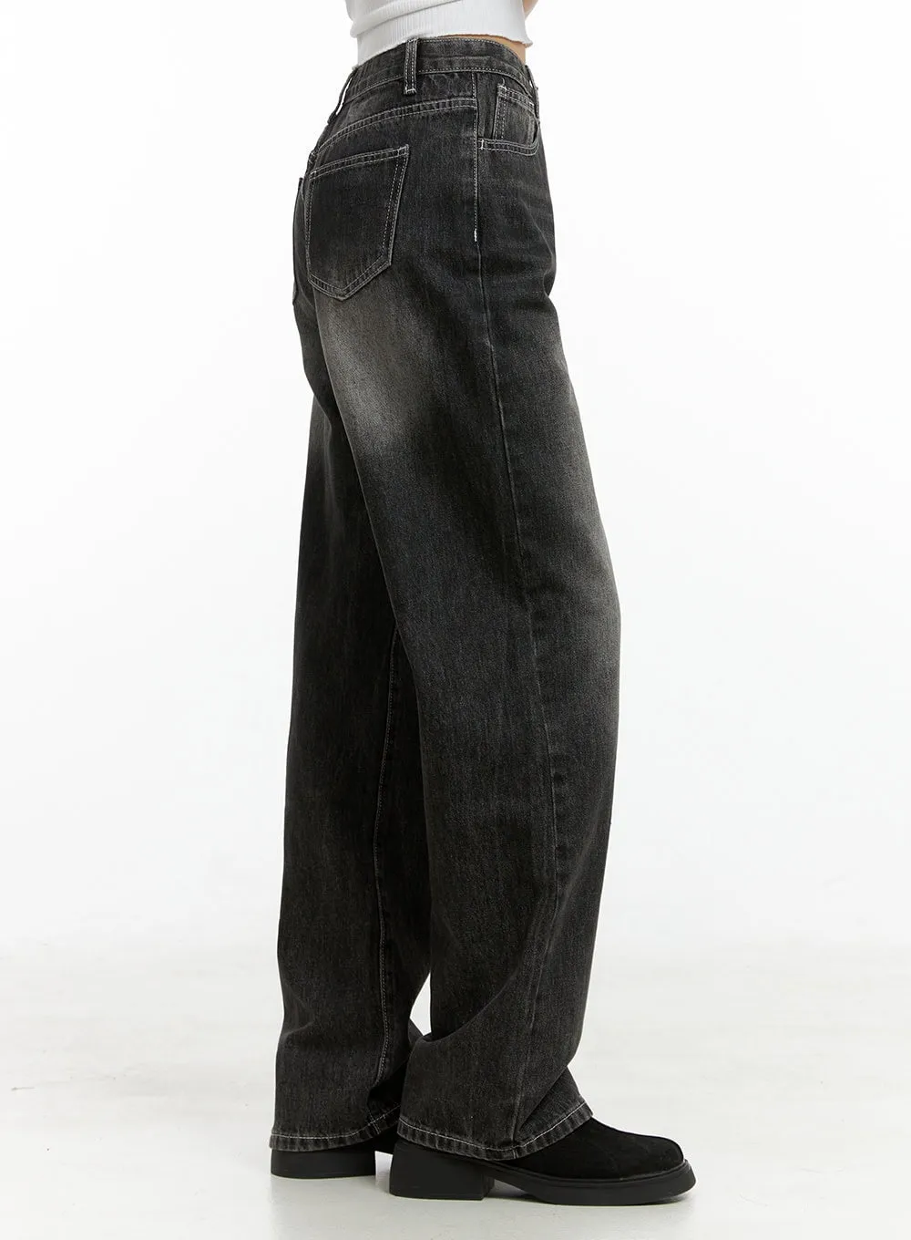 Eve Washed Wide Leg Jeans IG405 sold by Lewkin product image thumbnail 4
