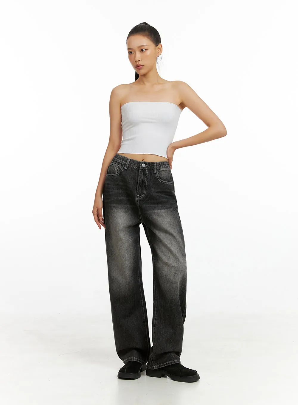 Eve Washed Wide Leg Jeans IG405 sold by Lewkin product image thumbnail 3