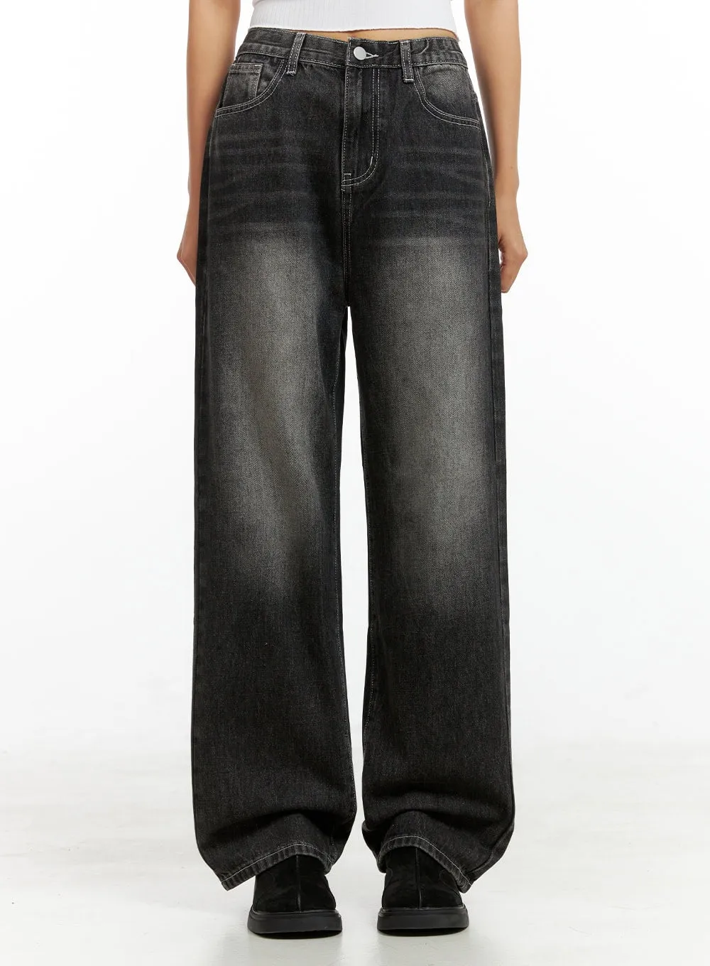 Eve Washed Wide Leg Jeans IG405 sold by Lewkin product image thumbnail 2