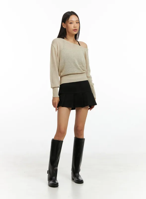 Buckle Solid Faux Leather Knee High Boots IG405 sold by Lewkin