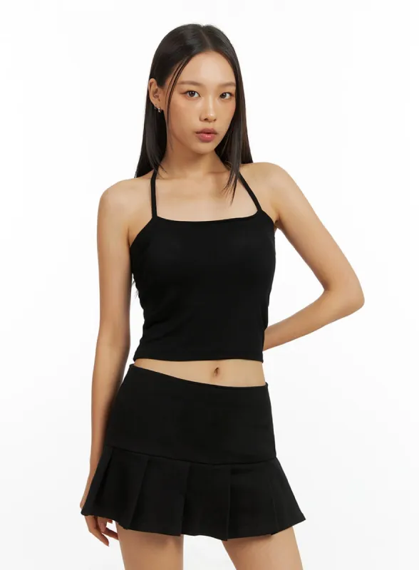 Solid Halter Cami Top IG405 sold by Lewkin