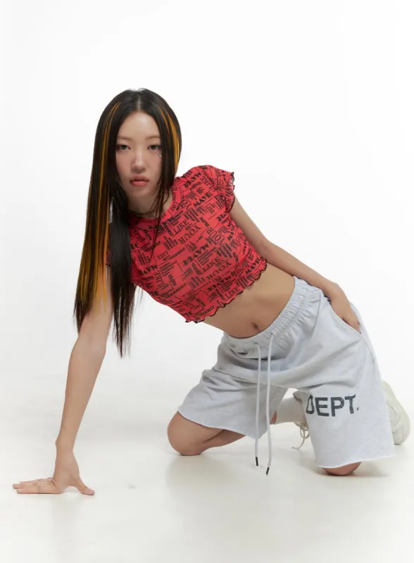 Lettering Love Crop Top OG406 sold by Lewkin