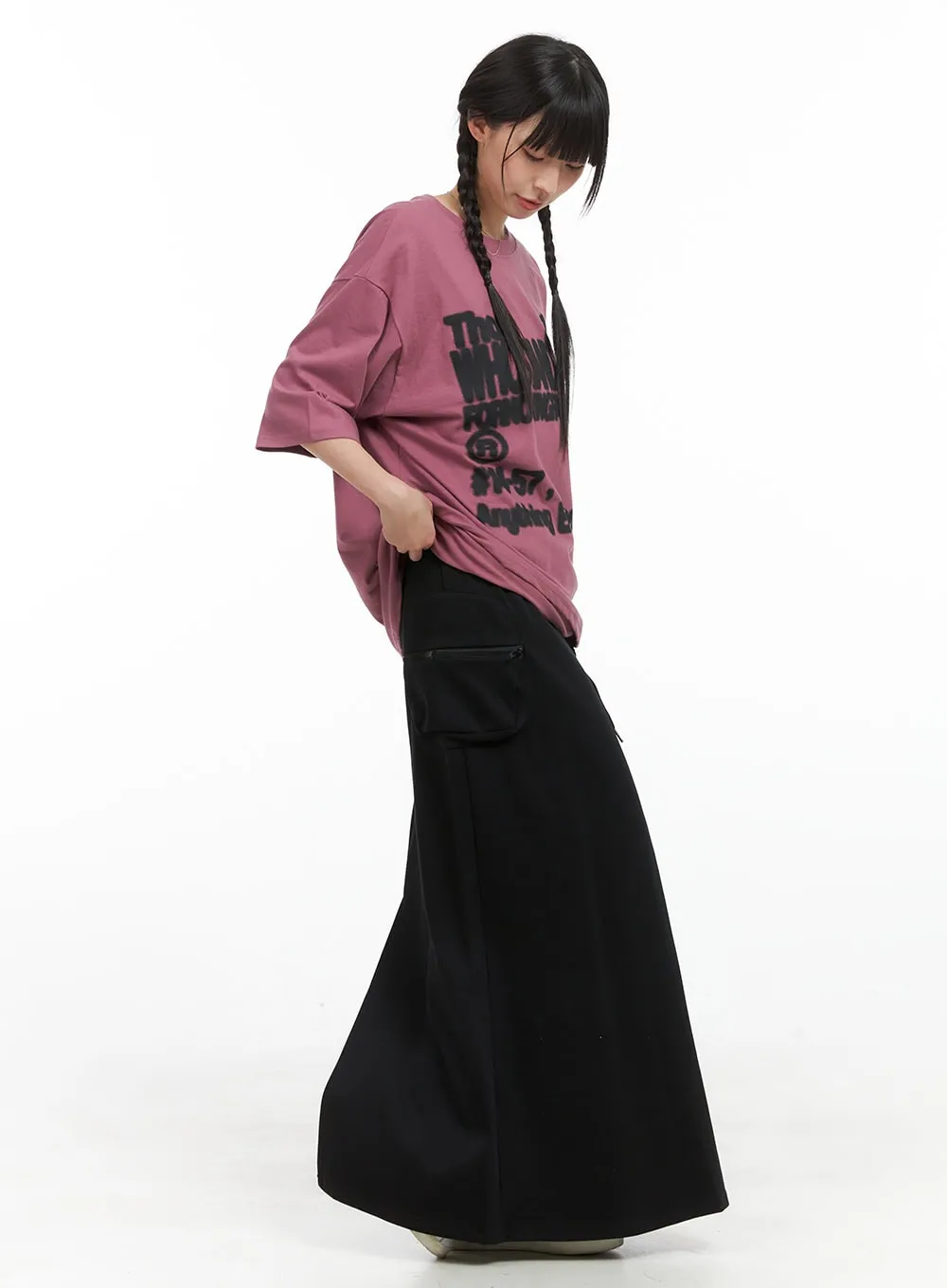 String Banded Cargo Maxi Skirt CG408 sold by Lewkin product image thumbnail 2