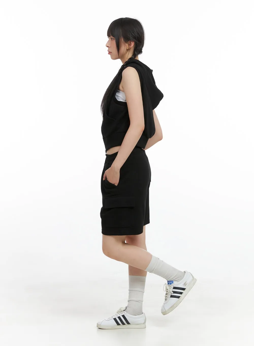 Zip-Up Hooded Sweat Vest CG408 sold by Lewkin product image thumbnail 4