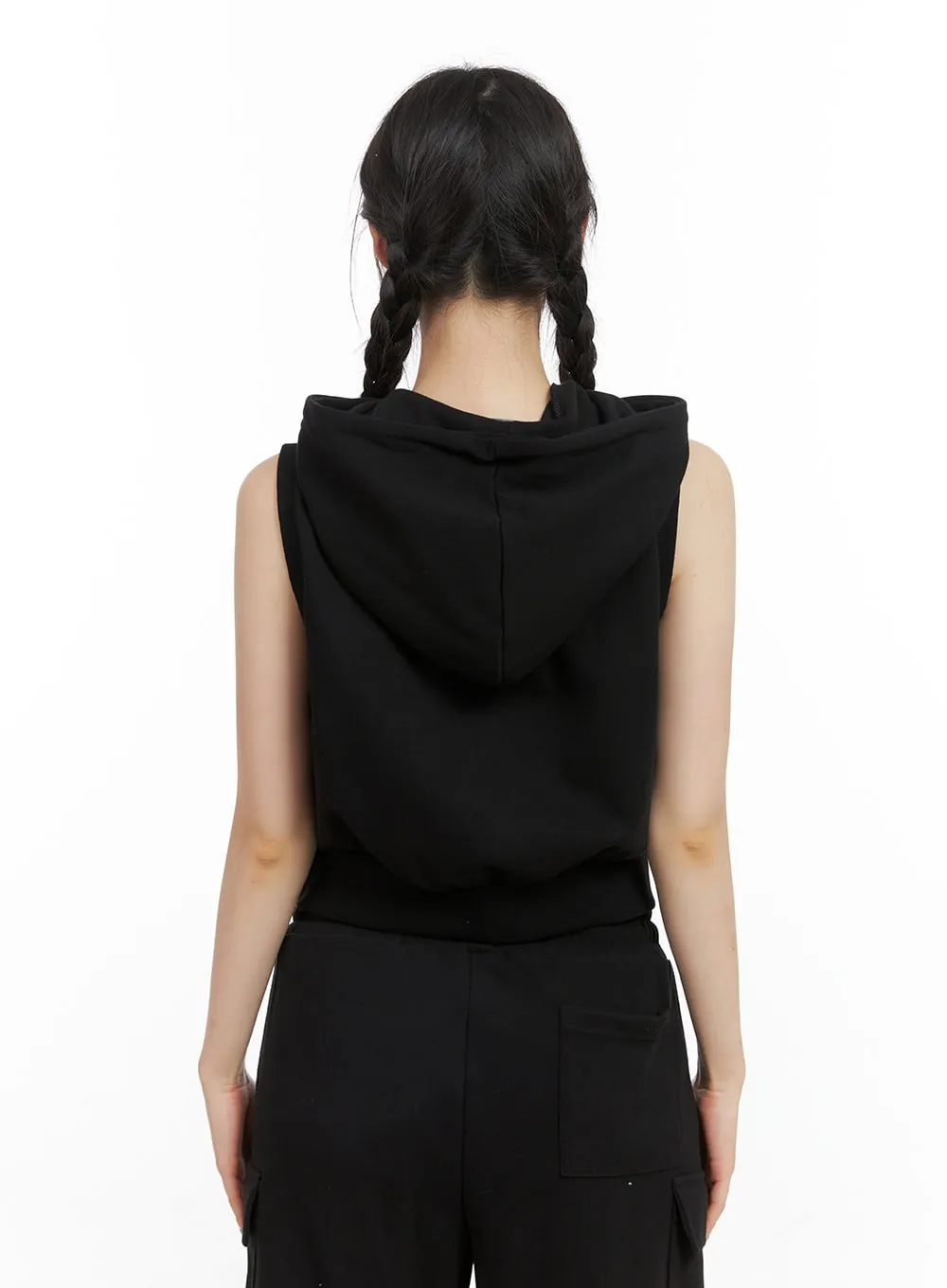 Zip-Up Hooded Sweat Vest CG408 sold by Lewkin product image thumbnail 5