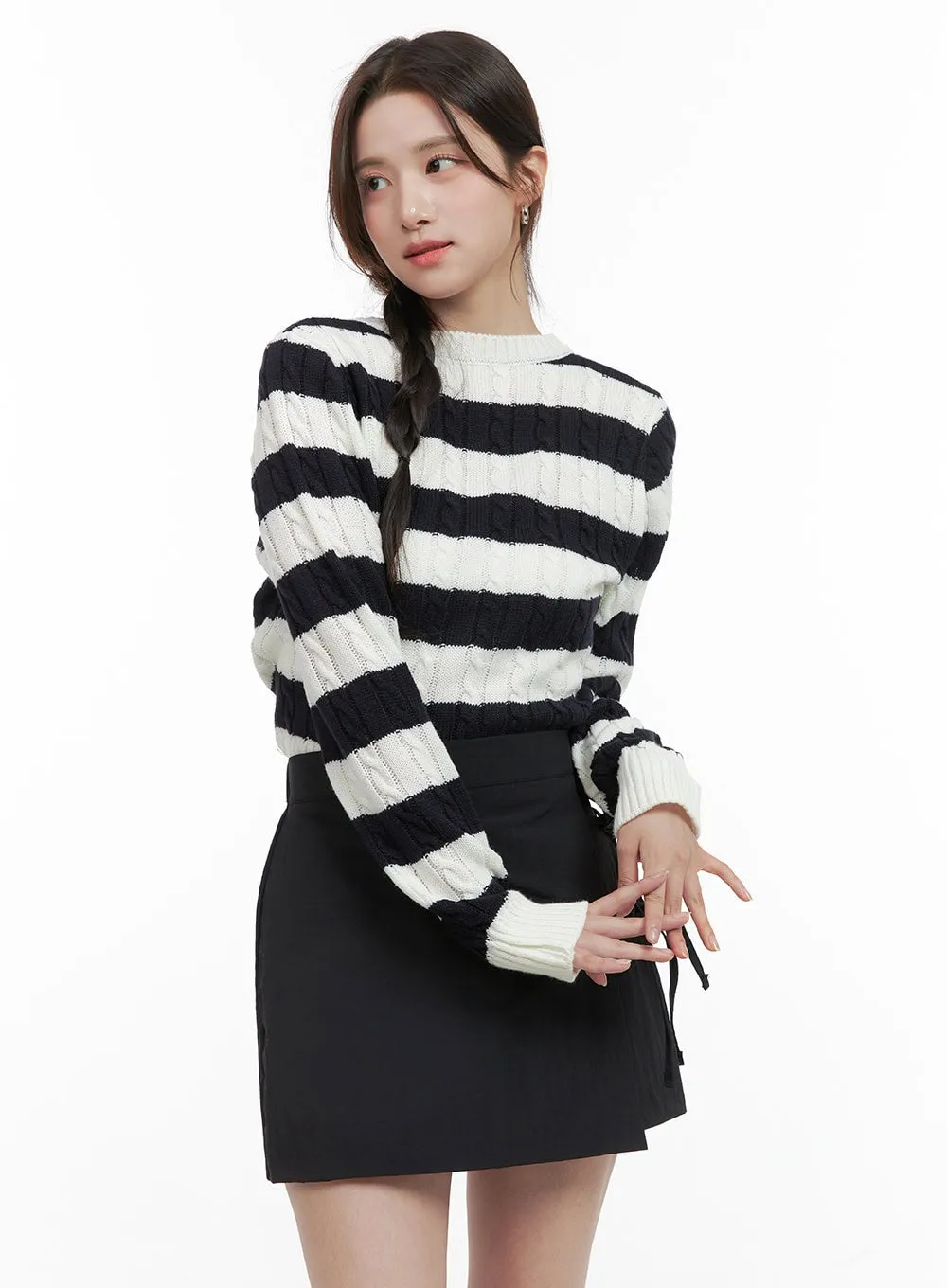 Cozy Stripe Knit Sweater OG409 sold by Lewkin