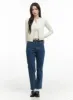 Destroyed Hem Straight Jeans OG409 sold by Lewkin