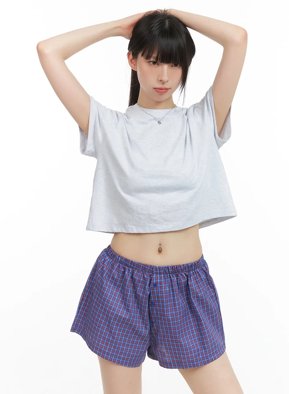 Layered Back Short Sleeve Crop Shirt CG409 sold by Lewkin product image thumbnail 3