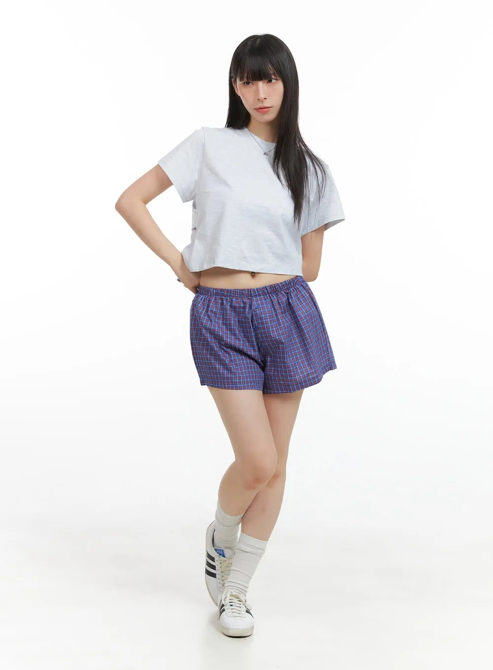 Layered Back Short Sleeve Crop Shirt CG409 sold by Lewkin