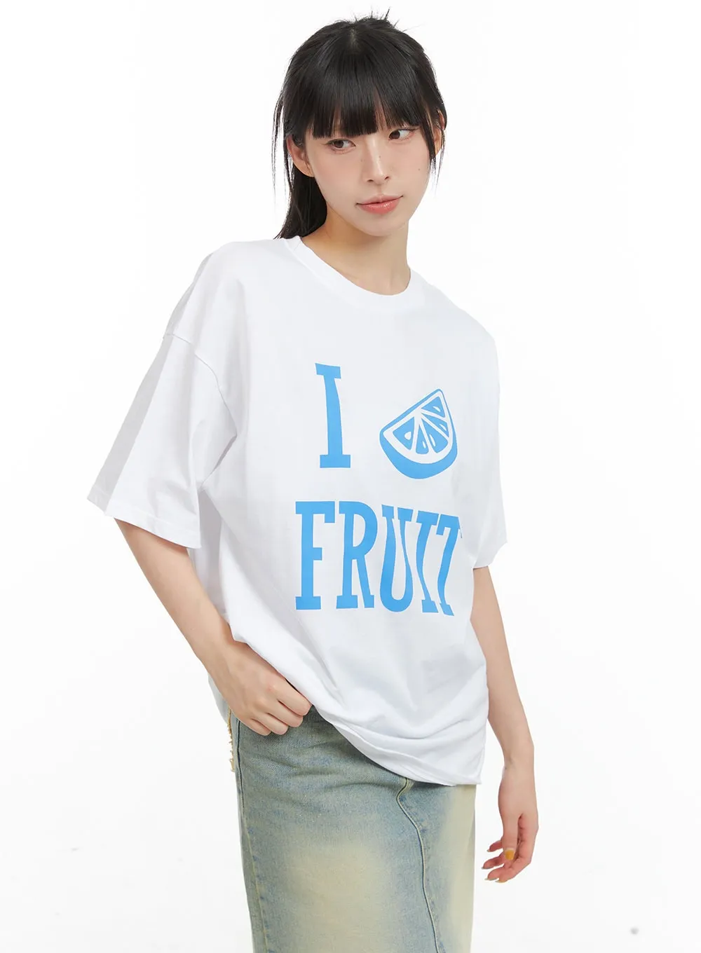 Cotton Lettering Short Sleeve Top CG409 sold by Lewkin