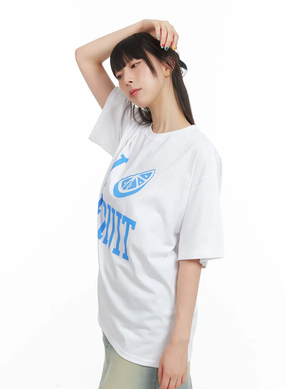 Cotton Lettering Short Sleeve Top CG409 sold by Lewkin product image thumbnail 4