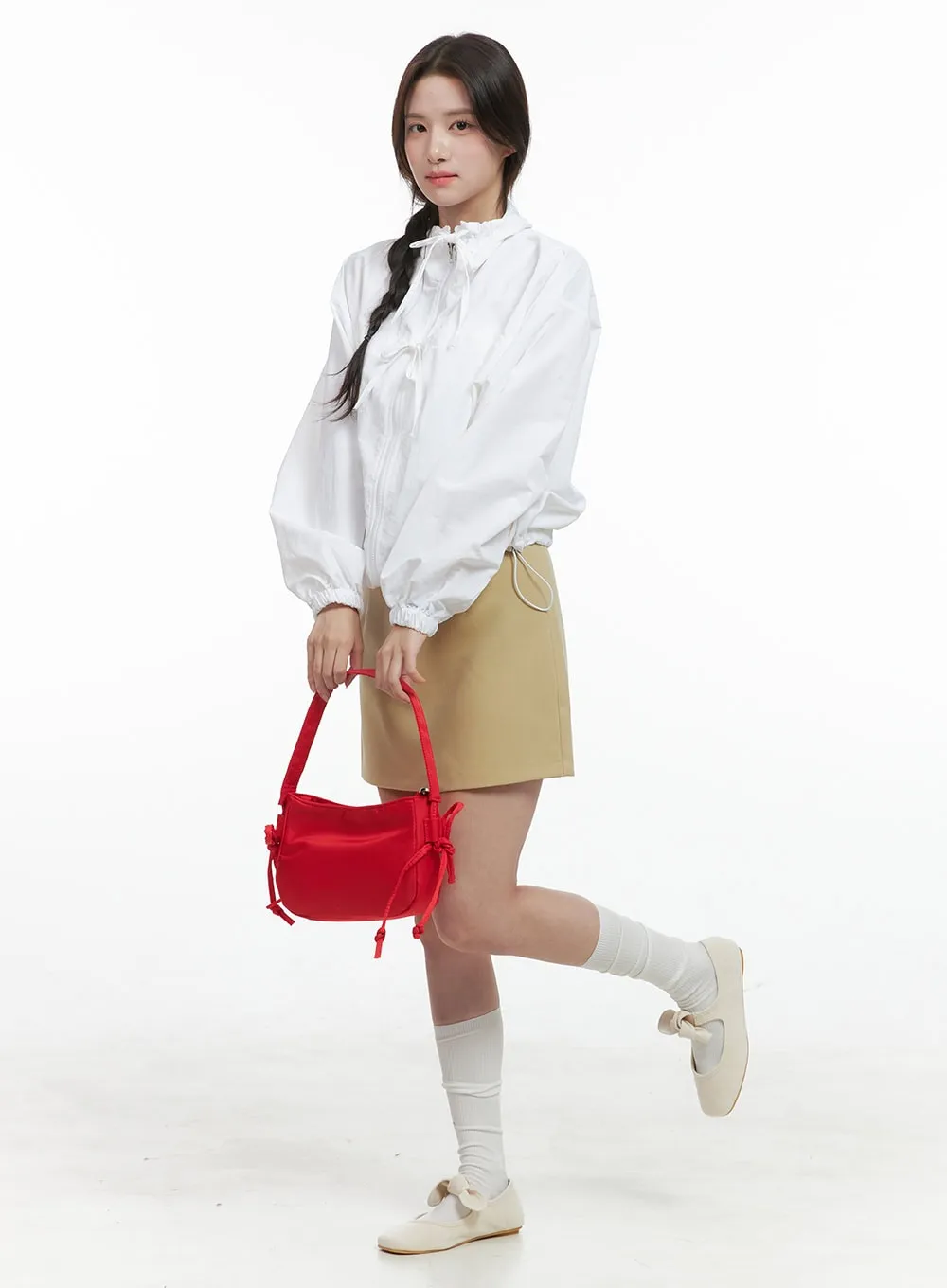 Solid Flare Mini Skirt OG412 sold by Lewkin