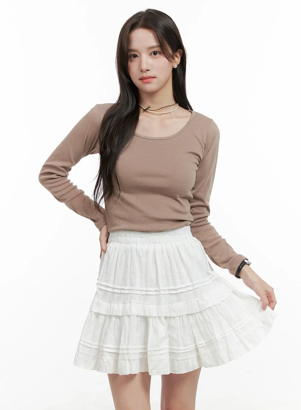 U-Neck Long Sleeve Tee OG412 sold by Lewkin