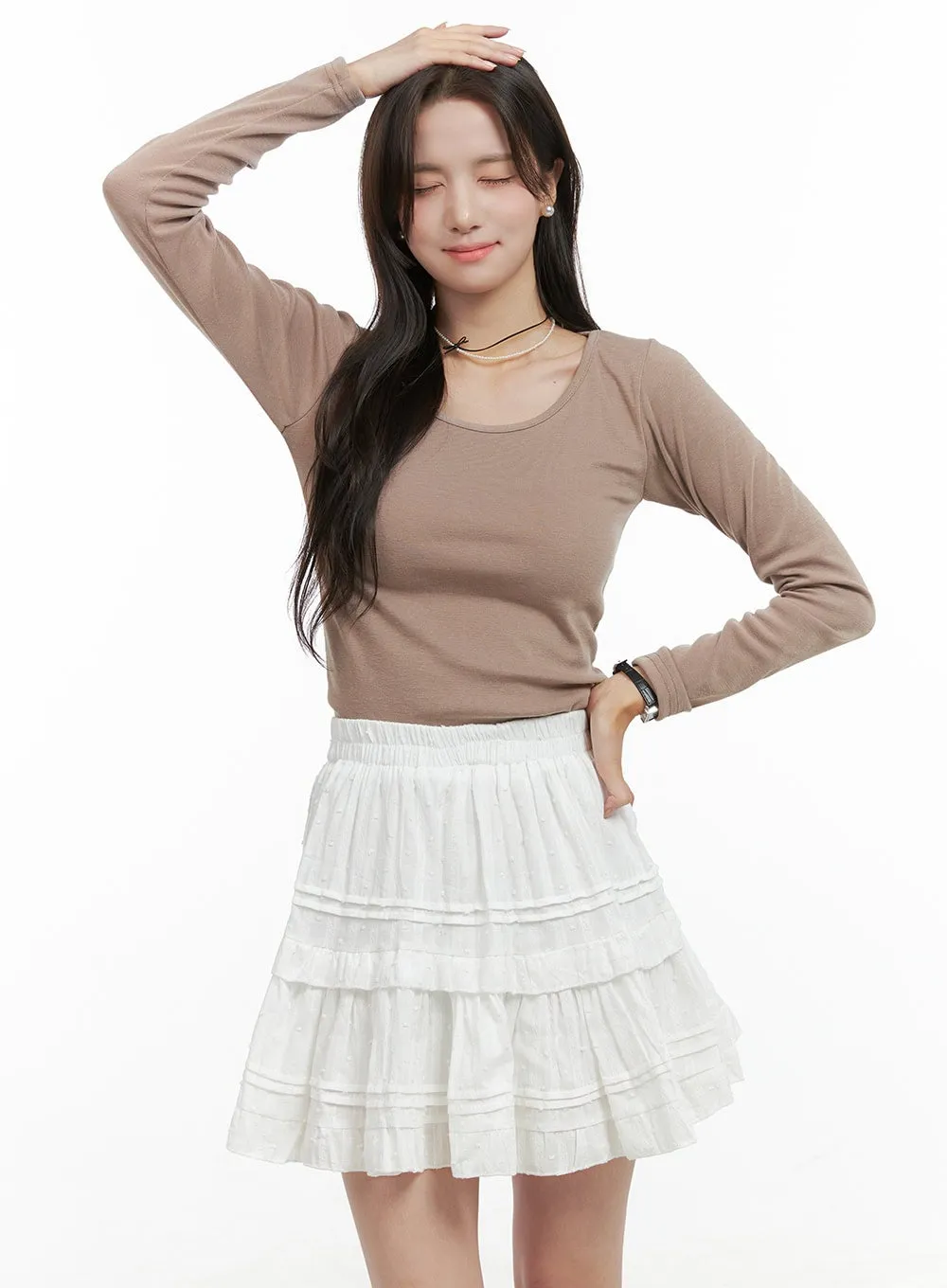 U-Neck Long Sleeve Tee OG412 sold by Lewkin product image thumbnail 4