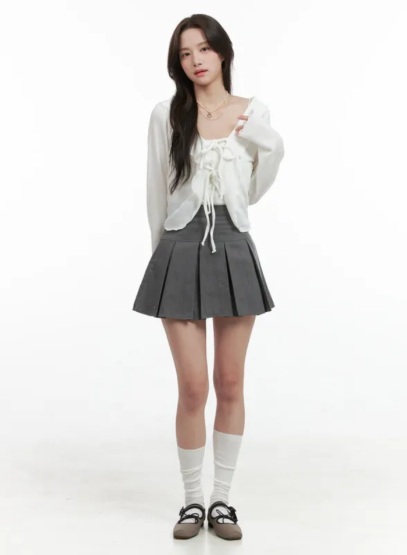 Pleated Bliss Mini Skirt OG412 sold by Lewkin