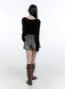 Boat Neck Solid Long Sleeve Crop Top CG413 sold by Lewkin
