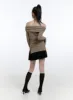 Elegant Off-Shoulder X-Strap Long Sleeve Top CG413 sold by Lewkin