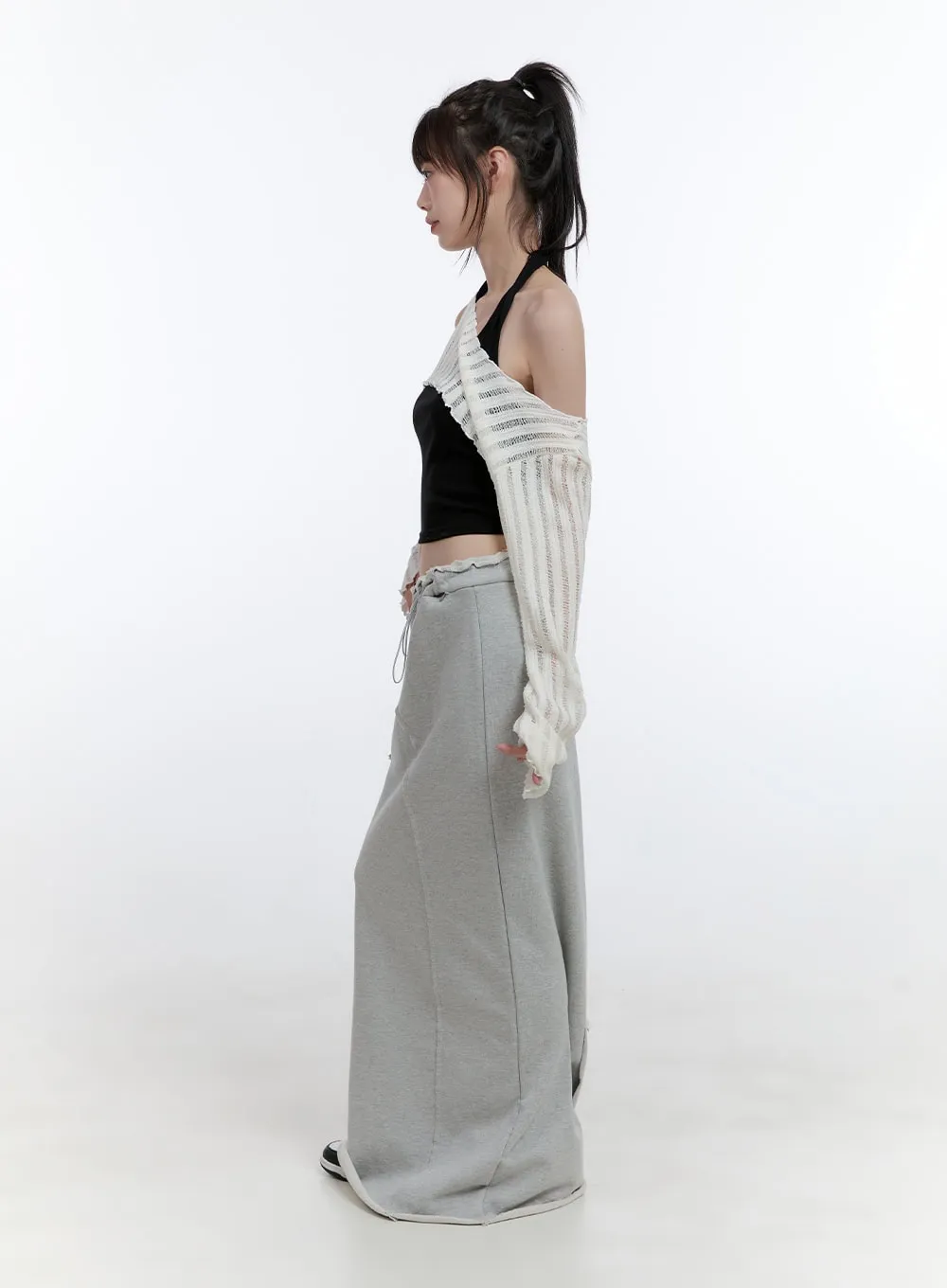 Distressed Sweat Maxi Skirt CG413 sold by Lewkin product image thumbnail 3