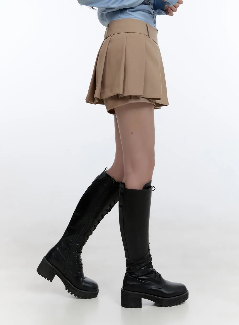 Key Ring Pleated Solid Mini Skort CG413 sold by Lewkin product image thumbnail 4