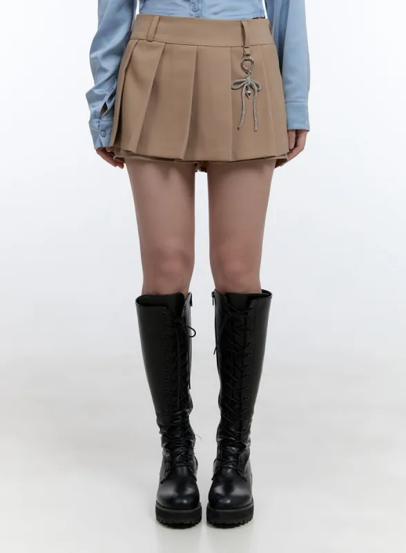 Key Ring Pleated Solid Mini Skort CG413 sold by Lewkin