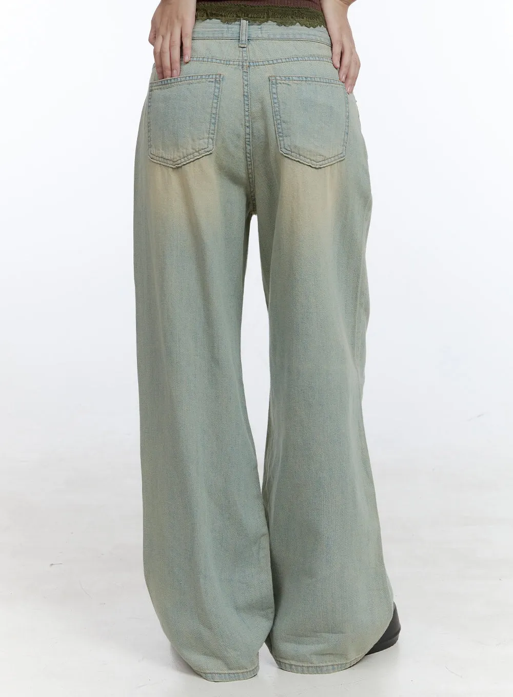 Faye Light Washed Baggy Jeans CG414 sold by Lewkin product image thumbnail 4