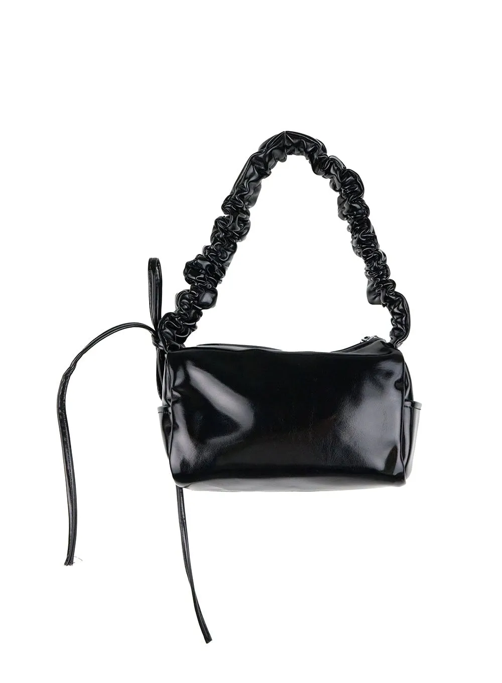 Shirred Faux Leather Shoulder Bag CG414 sold by Lewkin product image thumbnail 3