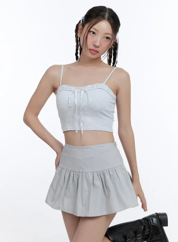 Ribbon Cotton Cami Crop Top CG414 sold by Lewkin