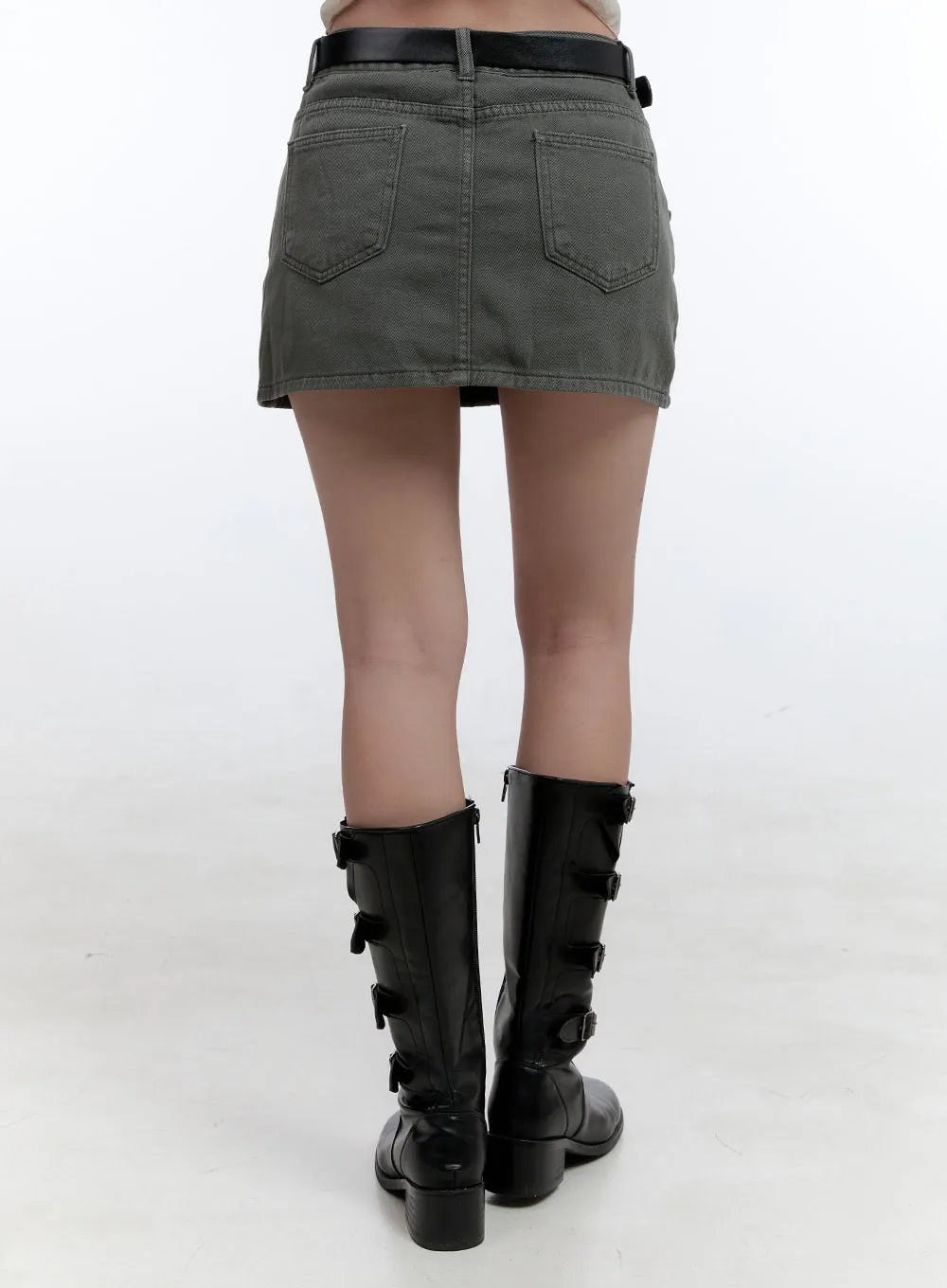 Solid Cotton Mini Skirt CG414 sold by Lewkin product image thumbnail 4