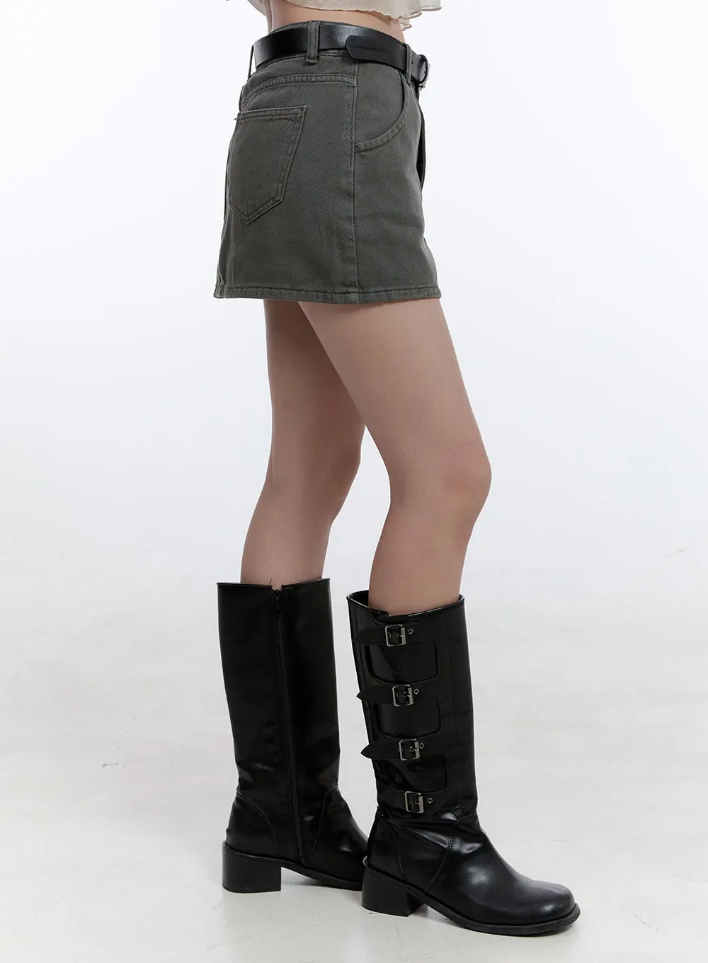 Solid Cotton Mini Skirt CG414 sold by Lewkin product image thumbnail 3