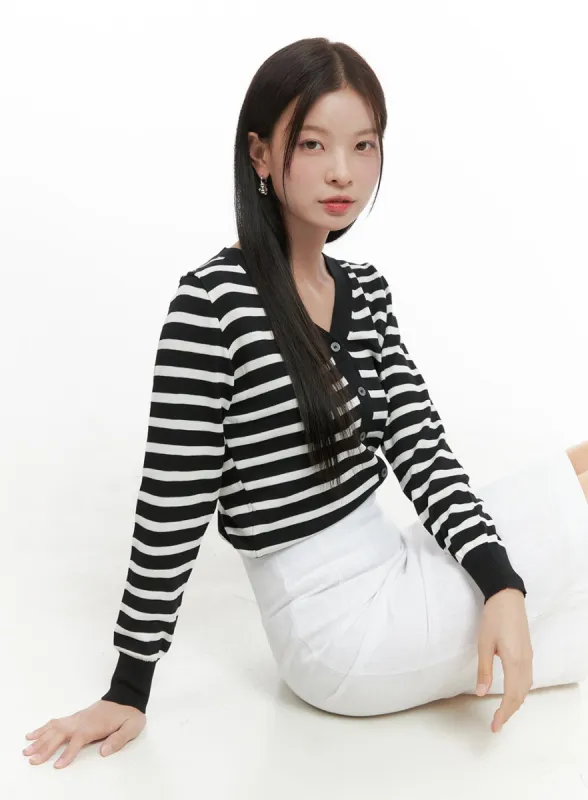 Stripe Knit Cardigan OG419 sold by Lewkin