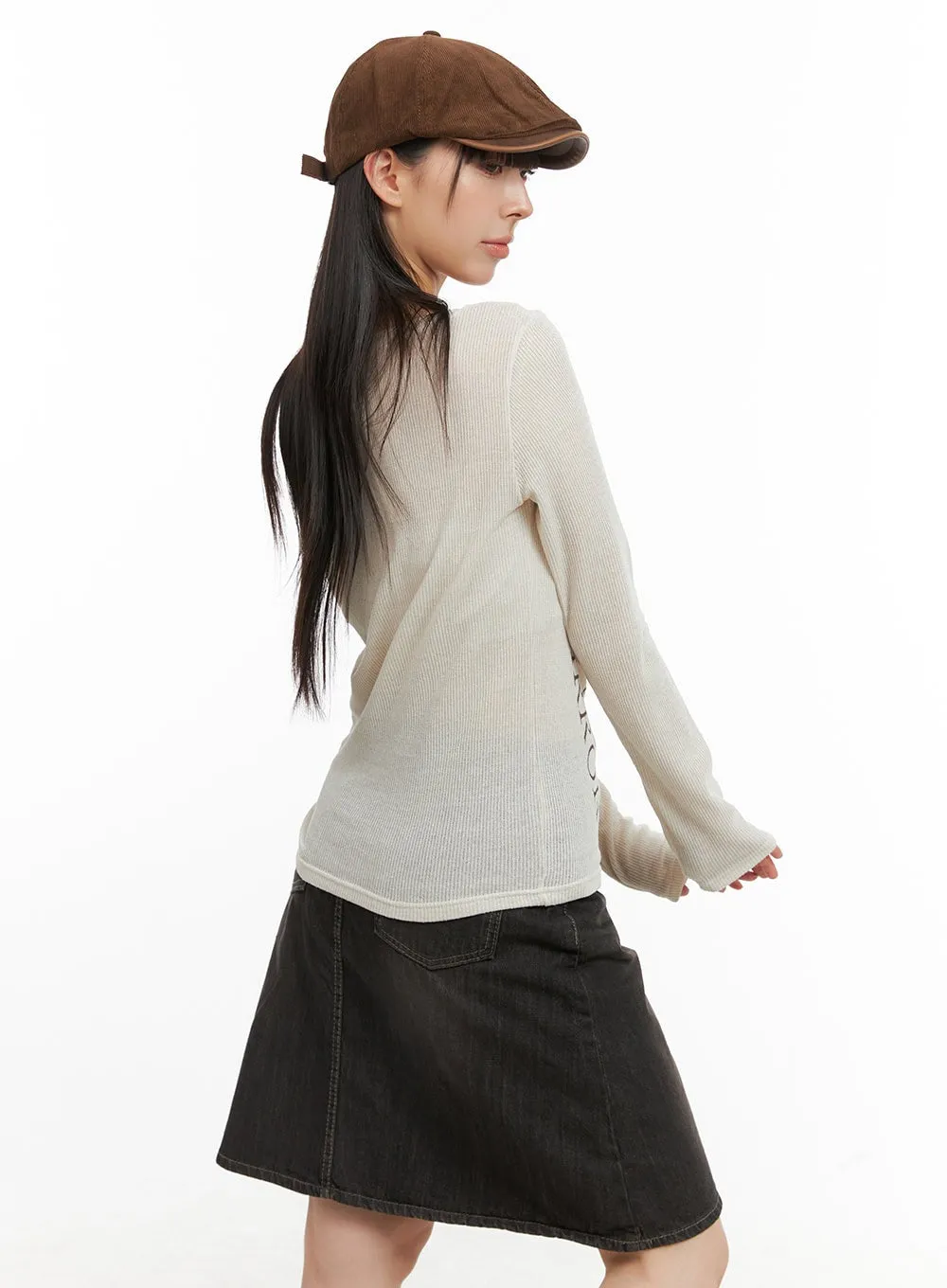 Sheer Lettered Long Sleeve CG419 sold by Lewkin product image thumbnail 5