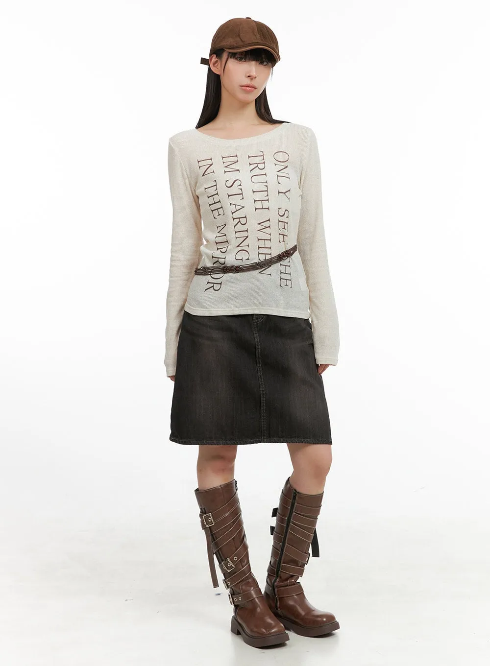 Sheer Lettered Long Sleeve CG419 sold by Lewkin product image thumbnail 2