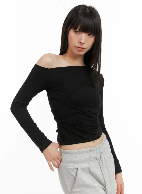 Uneven Chic One Shoulder Crop Top CG419 sold by Lewkin