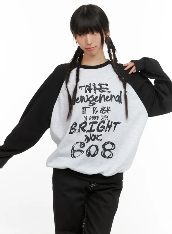 Oversized Raglan Sweatshirt CG420 sold by Lewkin