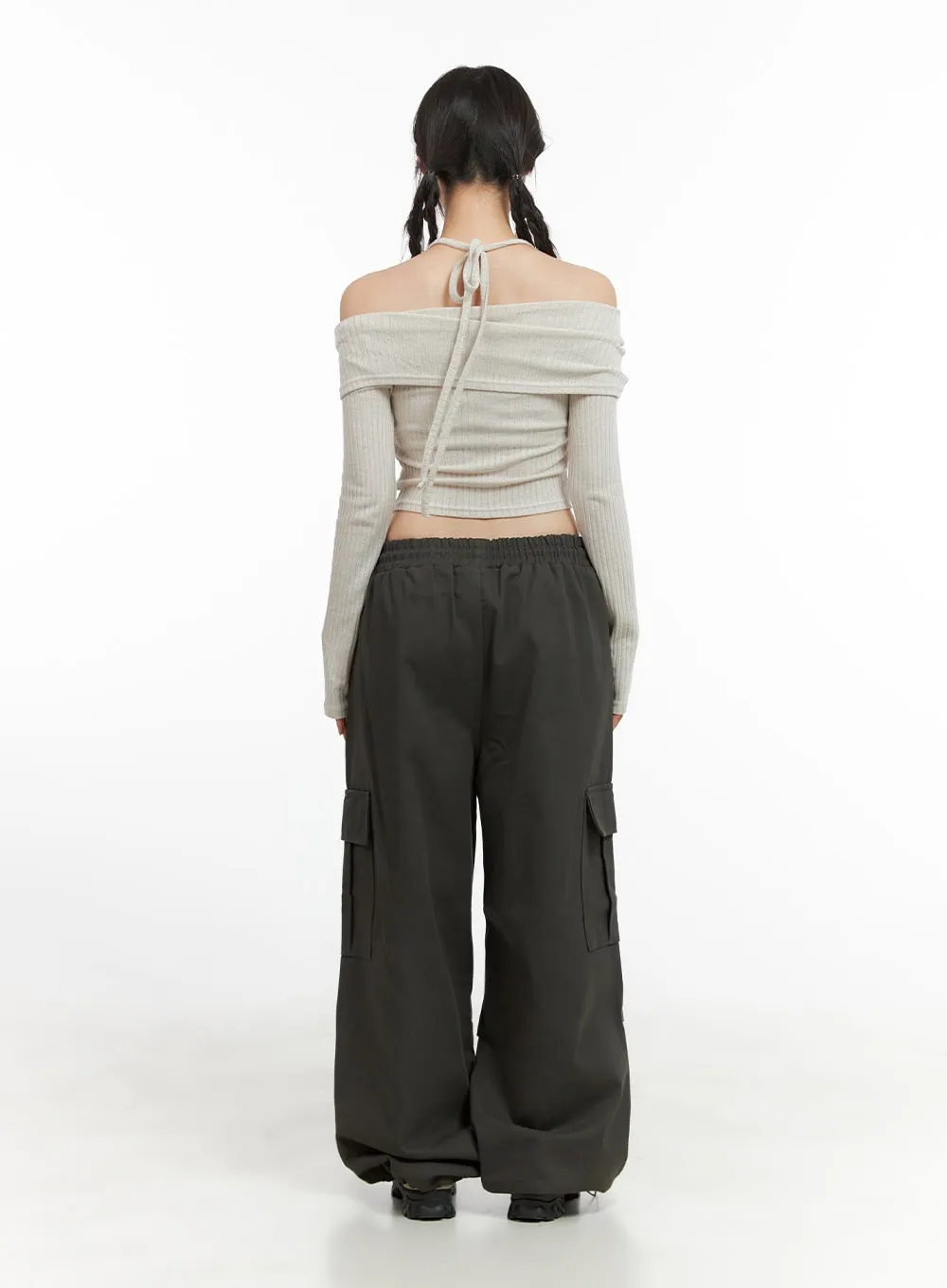 Cargo Chic Banded Wide Fit Pants CG420 sold by Lewkin product image thumbnail 4