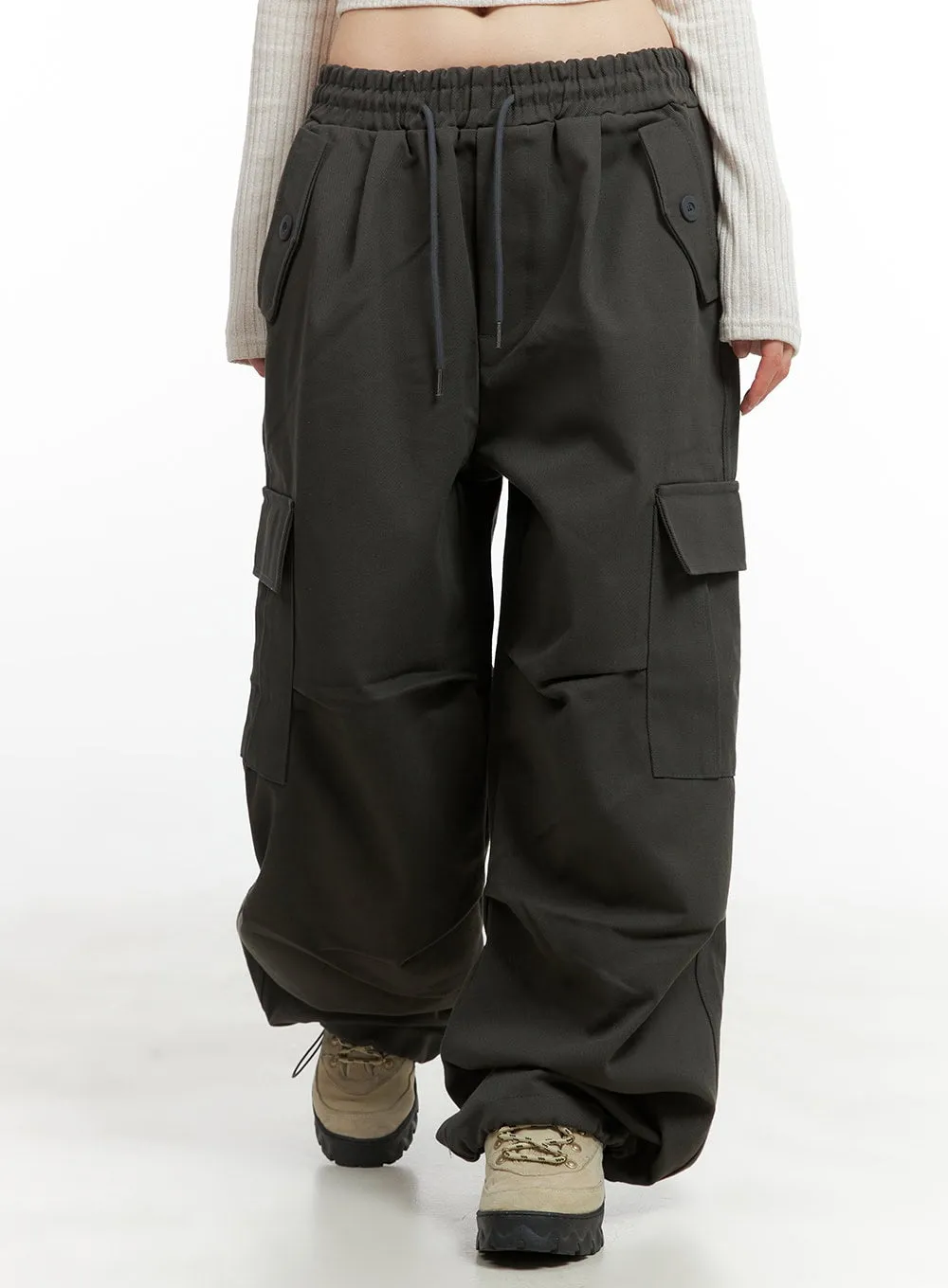 Cargo Chic Banded Wide Fit Pants CG420 sold by Lewkin