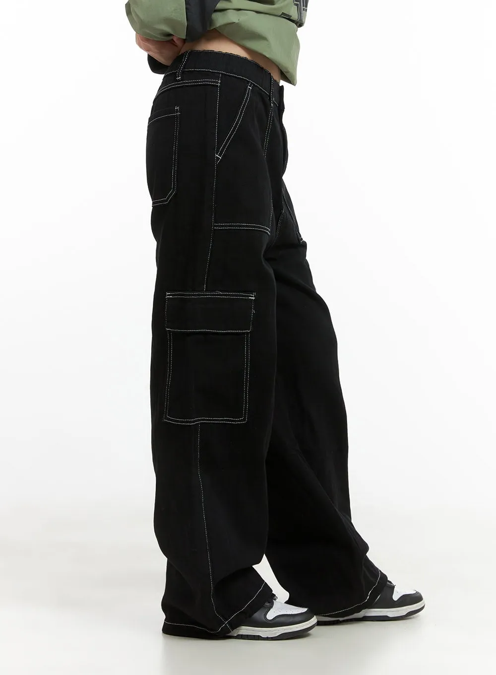 Cargo Stitch Cotton Wide Fit Pants CG420 sold by Lewkin product image thumbnail 5