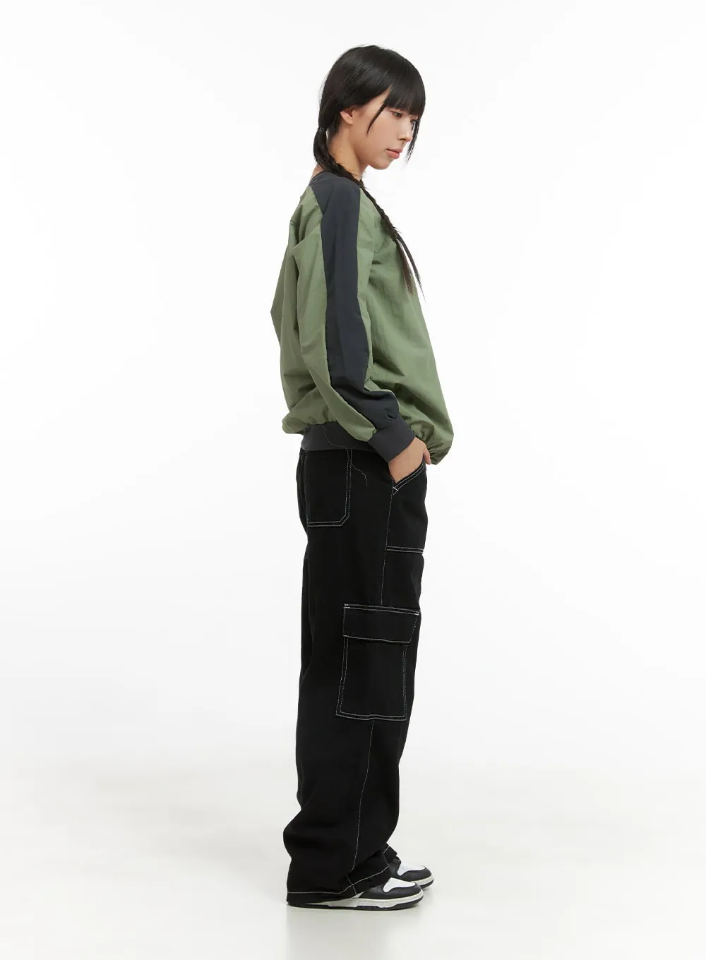 Cargo Stitch Cotton Wide Fit Pants CG420 sold by Lewkin product image thumbnail 3