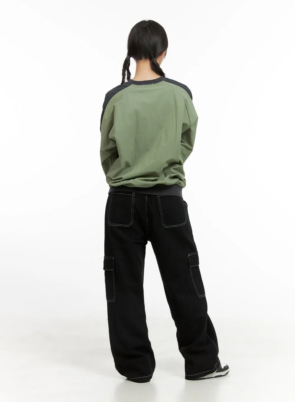 Cargo Stitch Cotton Wide Fit Pants CG420 sold by Lewkin product image thumbnail 4
