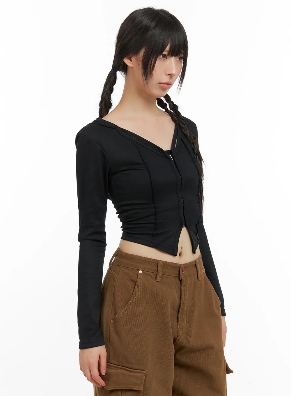 Hoodie Crop Top CG420 sold by Lewkin product image thumbnail 5