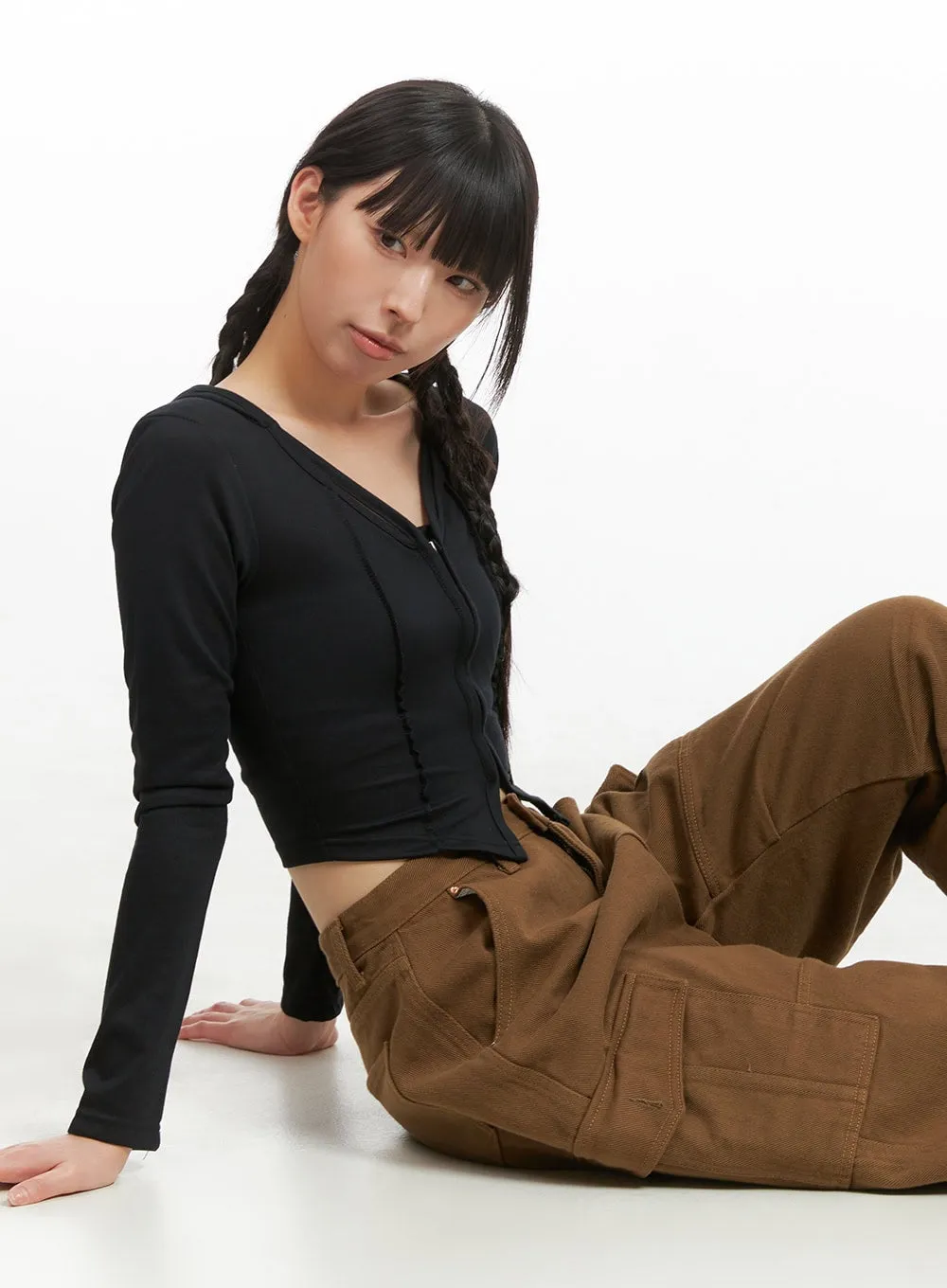 Hoodie Crop Top CG420 sold by Lewkin