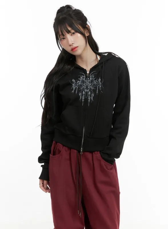 Cotton Graphic Hoodie Jacket CG420 sold by Lewkin