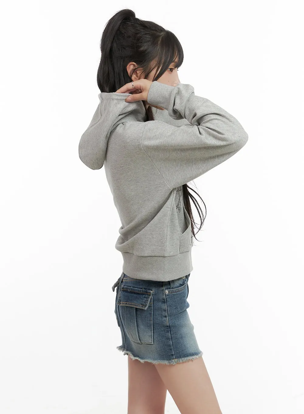 Acubi Graphic Crop Hoodie CG421 sold by Lewkin product image thumbnail 4
