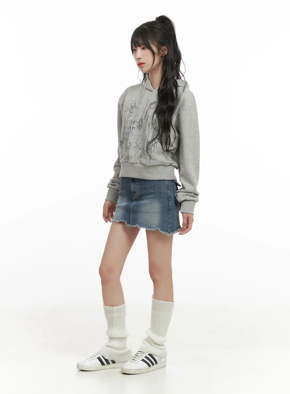 Acubi Graphic Crop Hoodie CG421 sold by Lewkin product image thumbnail 5