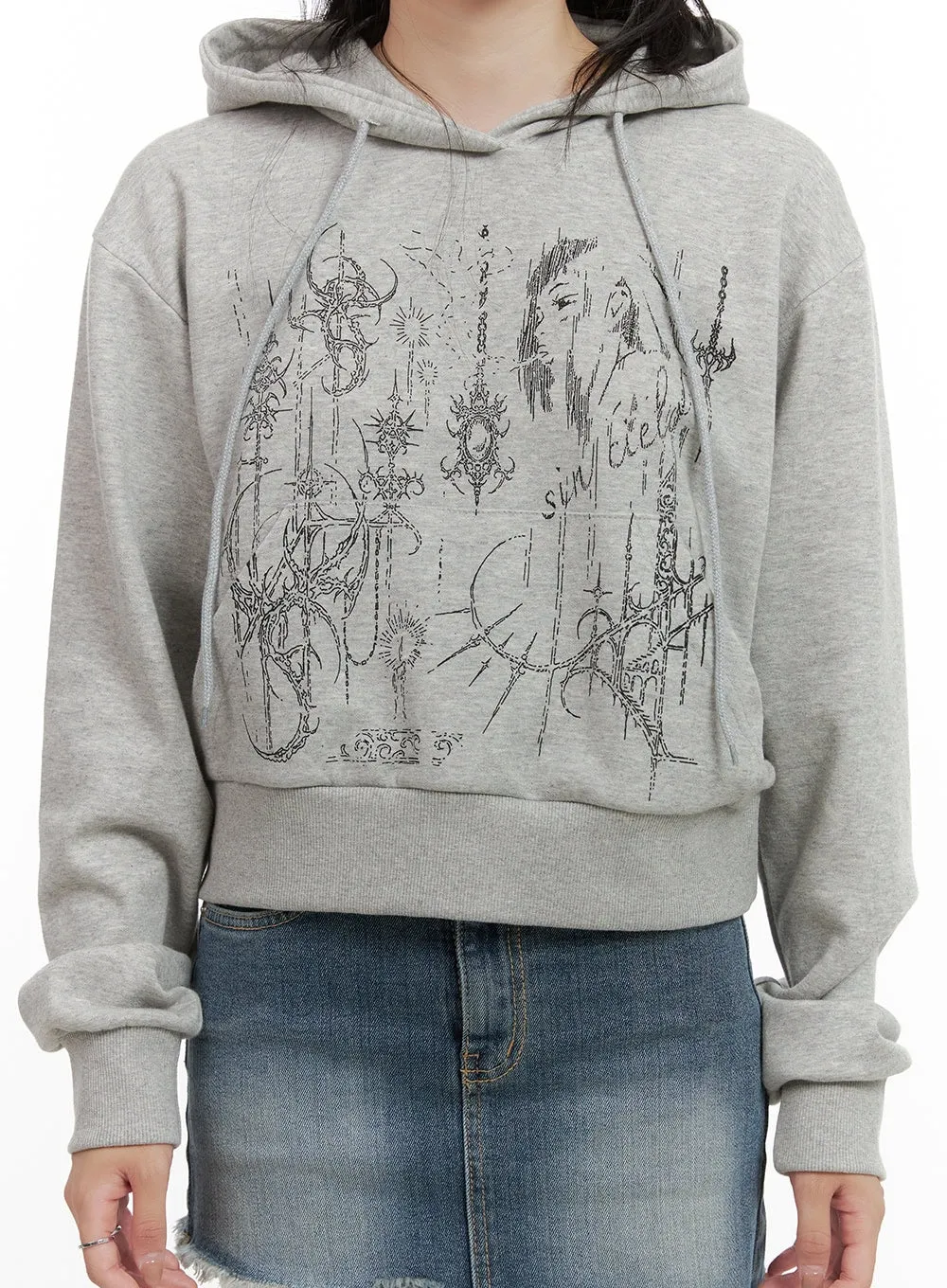 Acubi Graphic Crop Hoodie CG421 sold by Lewkin product image thumbnail 3