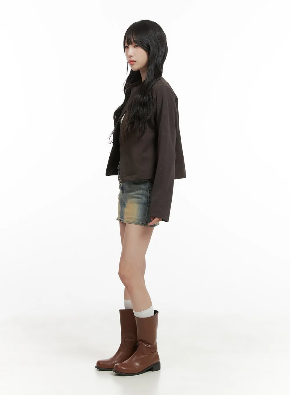 Pocket Zip-Up Solid Jacket CG421 sold by Lewkin product image thumbnail 5